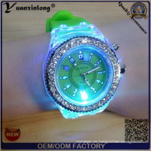 YXL-699 nuevo Geneva reloj LED silicona correa jalea LED Color reloj luz que destella